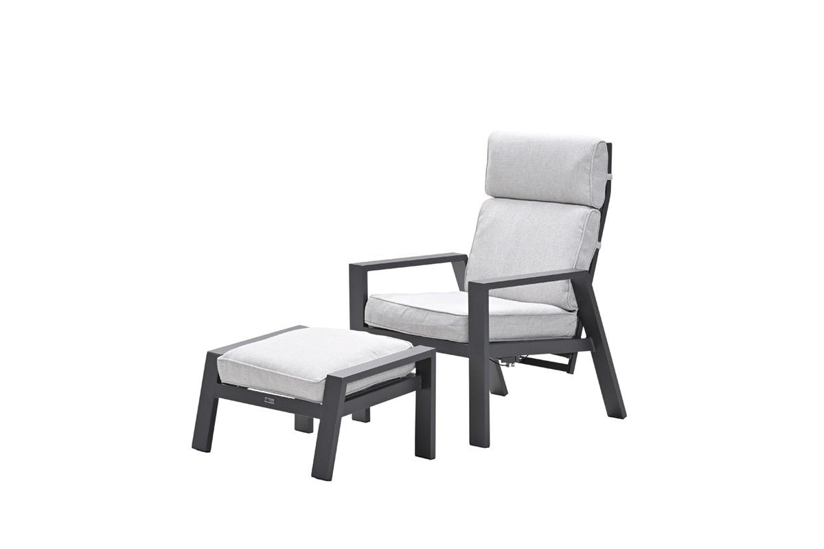 Max verstelbare fauteuil incl.voetenbank - c. black - sand