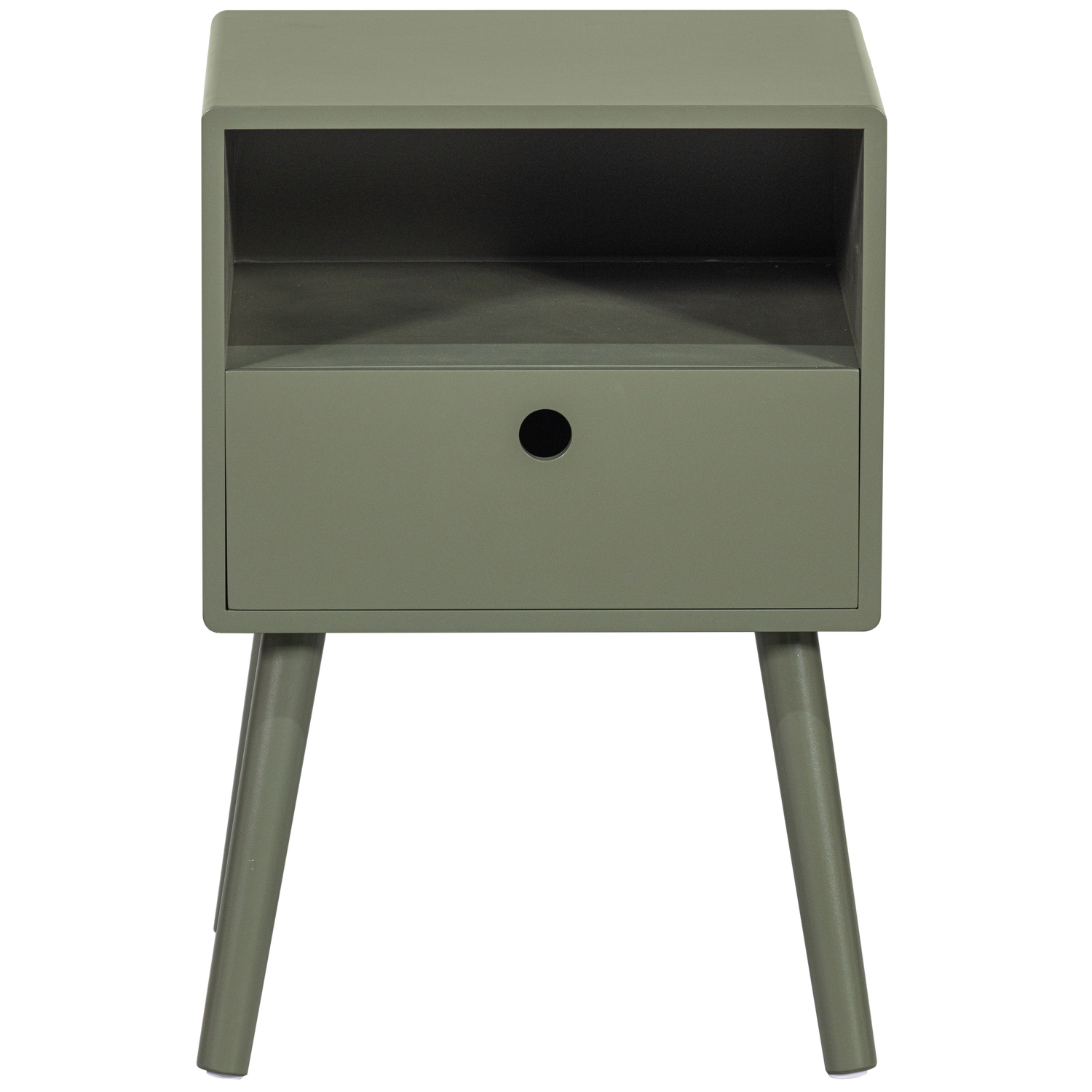 WOOOD nachtkastje Ozzy - Hout - Warm - Groen - 53x36x30