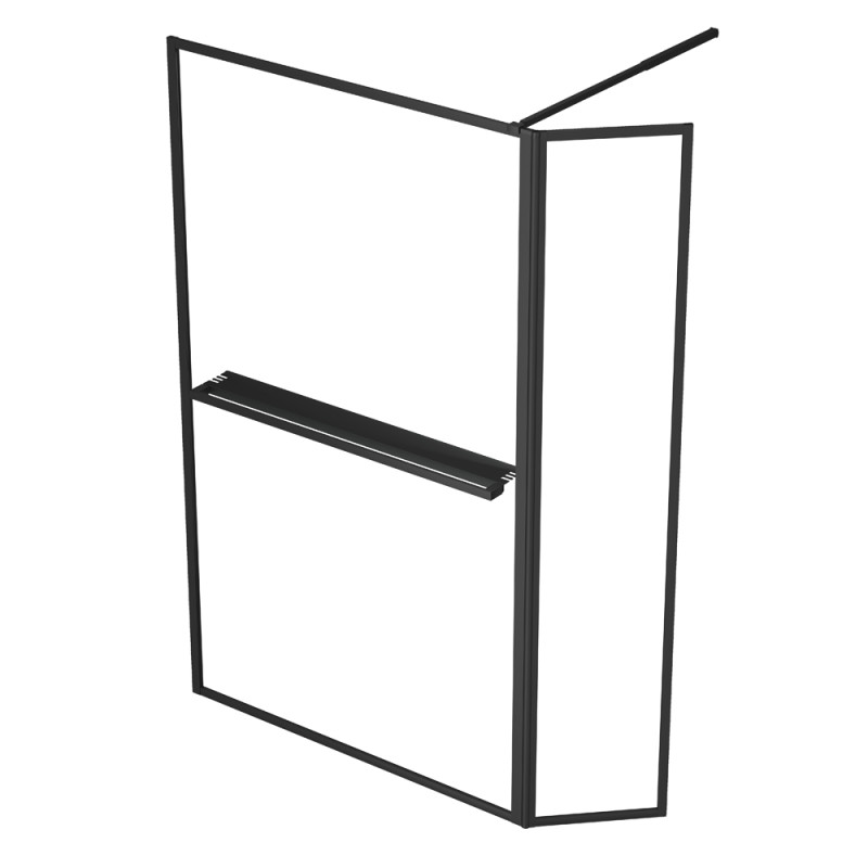 Paroi de douche avec volet Dark Edge Shelf 120   40 x 200 cm AURLANE