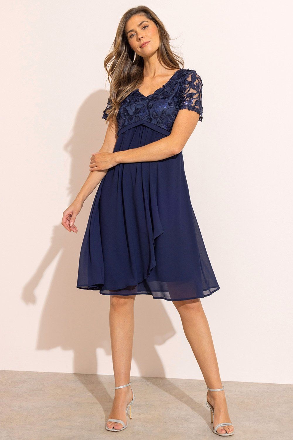 Klass. Sequin Embroidered Midi Dress