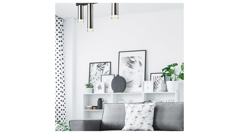 Lampa sufitowa Diego 3-punktowa aluminiowa czarno-srebrna
