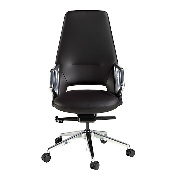 Fauteuil de bureau pivotant en similicuir noir