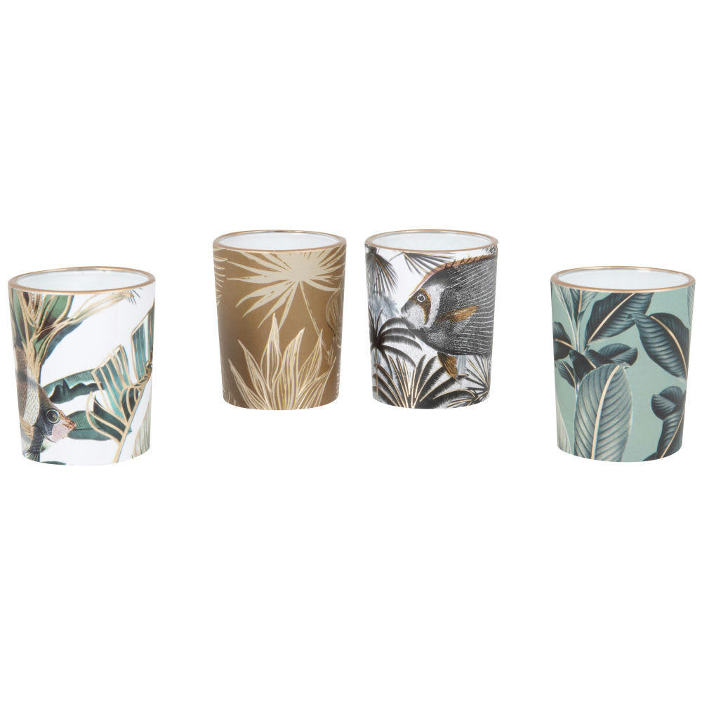 - Coffret bougies lumignons parfumées (x4) en verre multicolore