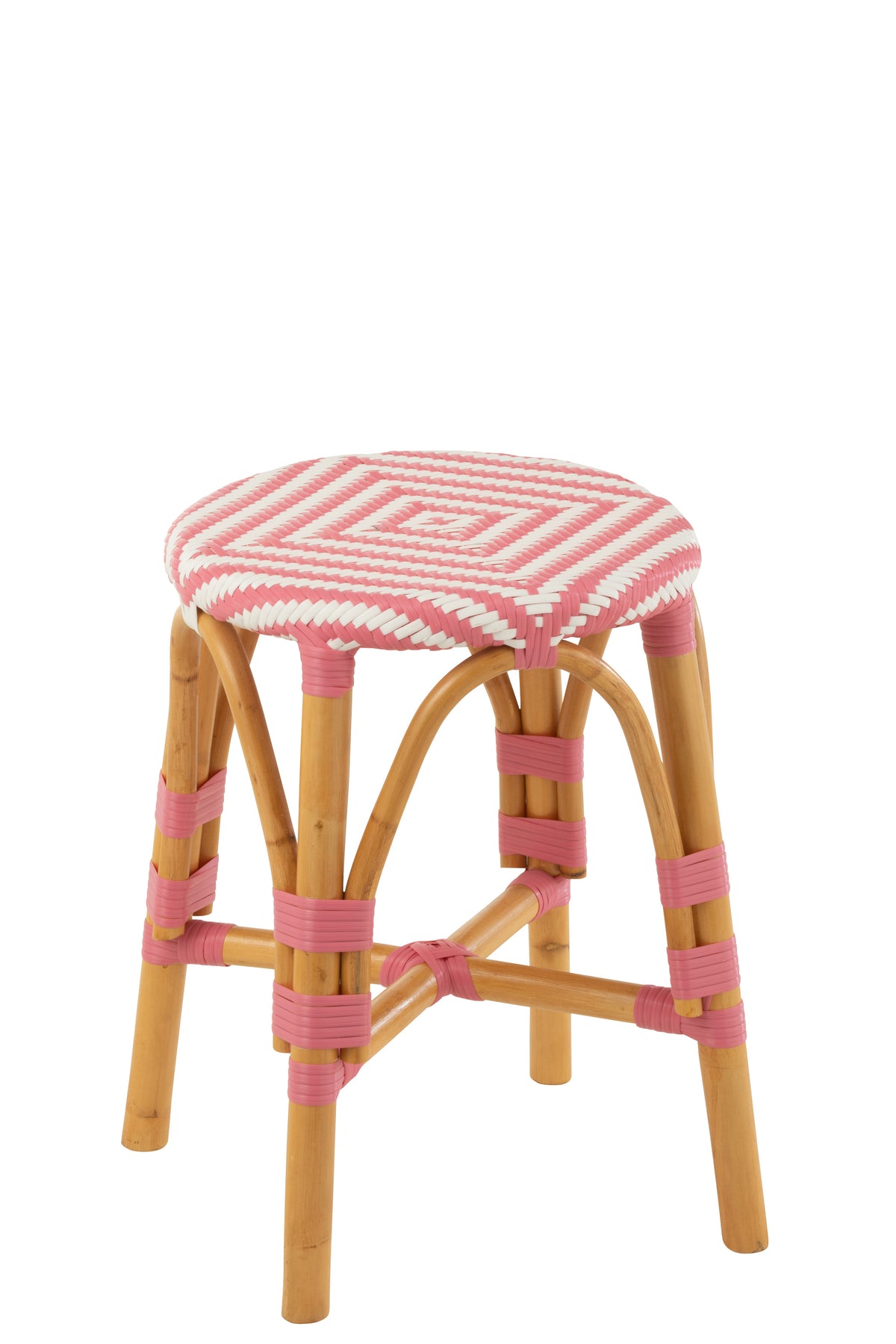 J-Line kruk Live - rotan - roze/wit - small
