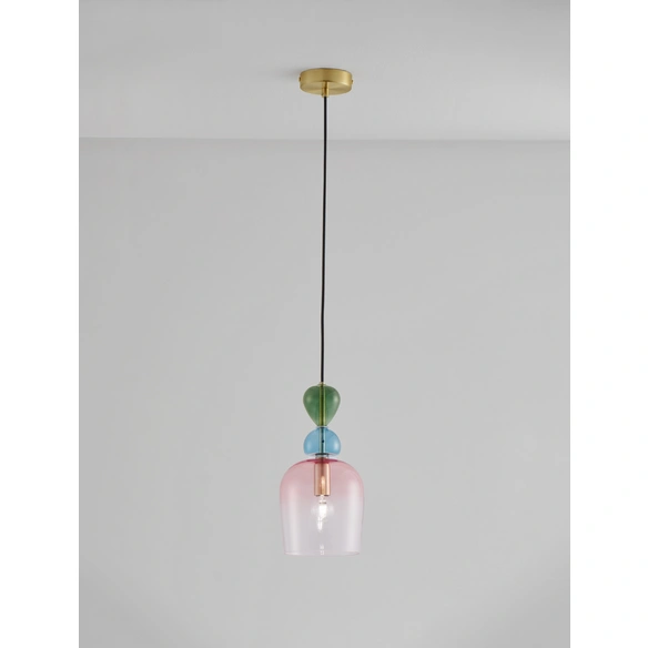 Pendelleuchte »Murano «, LED, 1-flammig, goldfarben/bunt
