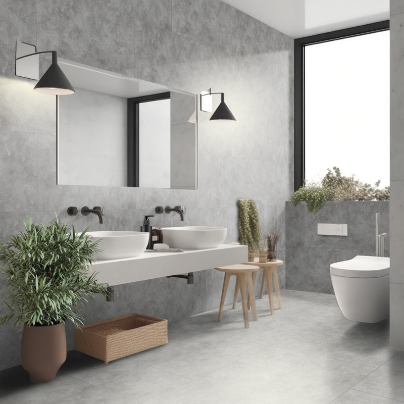 Dalle en PVC Concrete Beton 73 x 39,9 cm 7 pièces DUMAFLOOR
