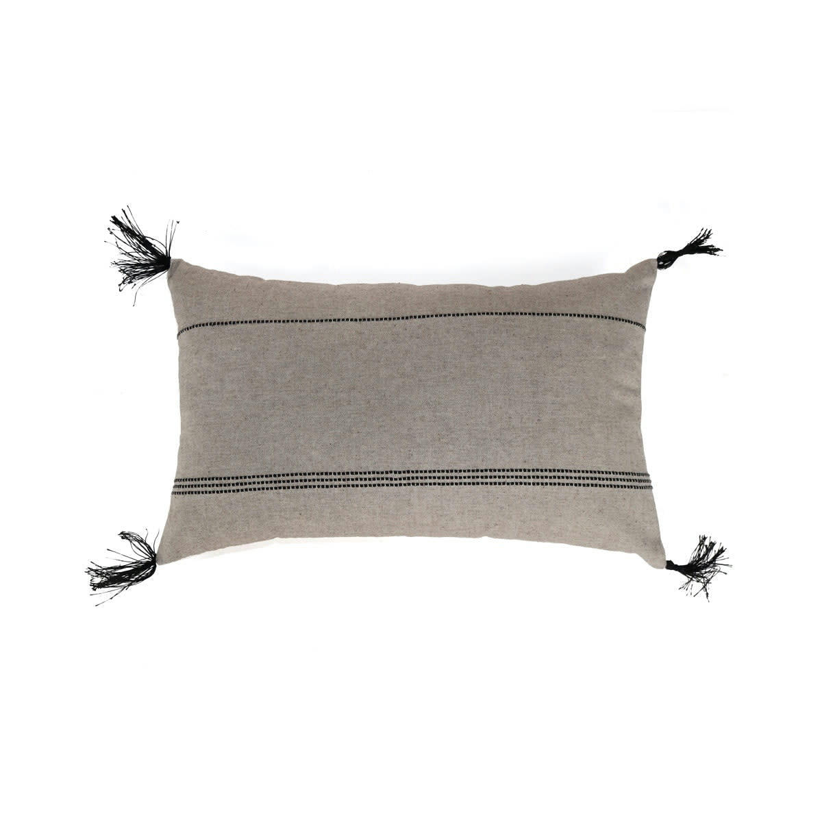 HANA - Housse de coussin coton  50x30 taupe