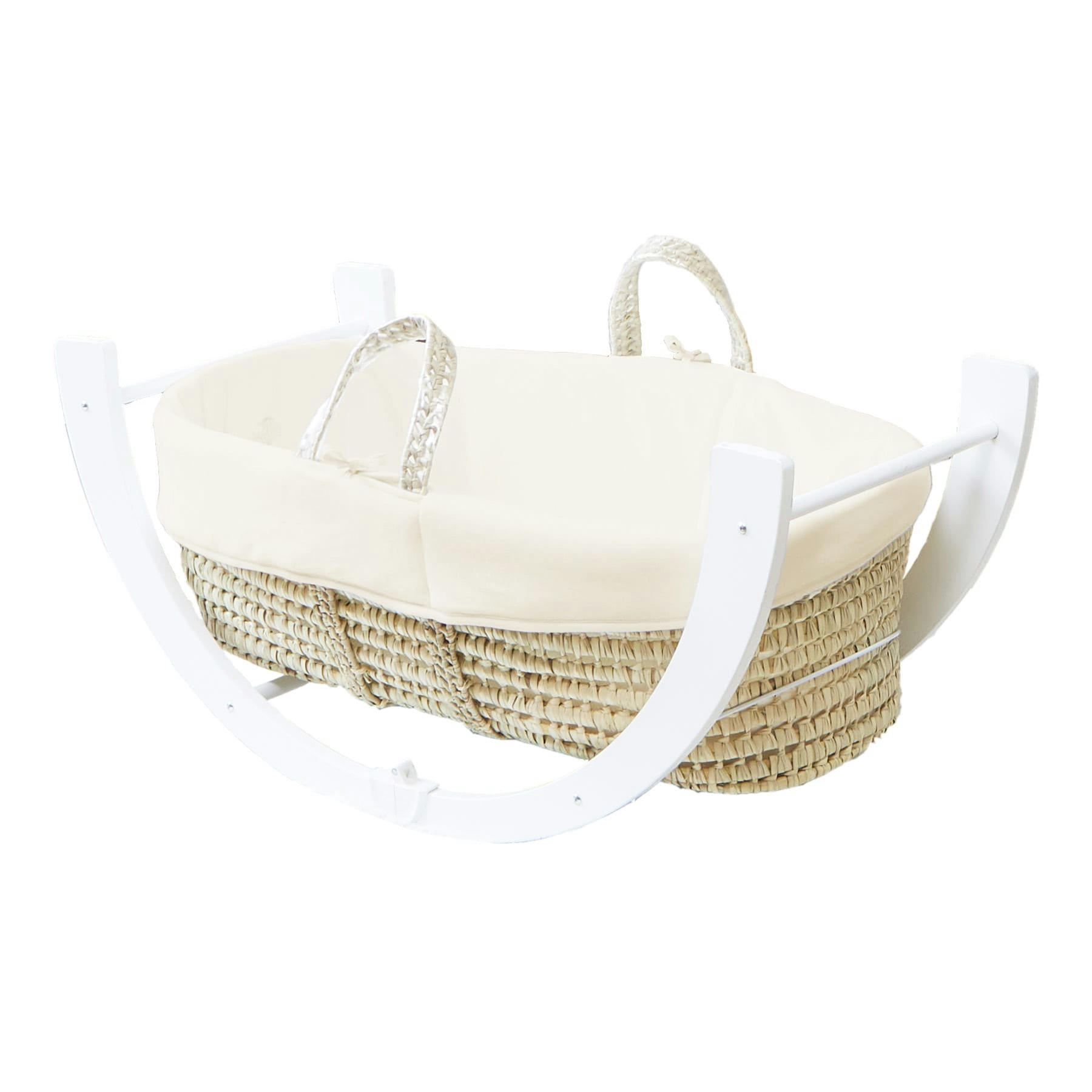 - Couffin avec Support Réversible - Habillage Crème en Coton Bio