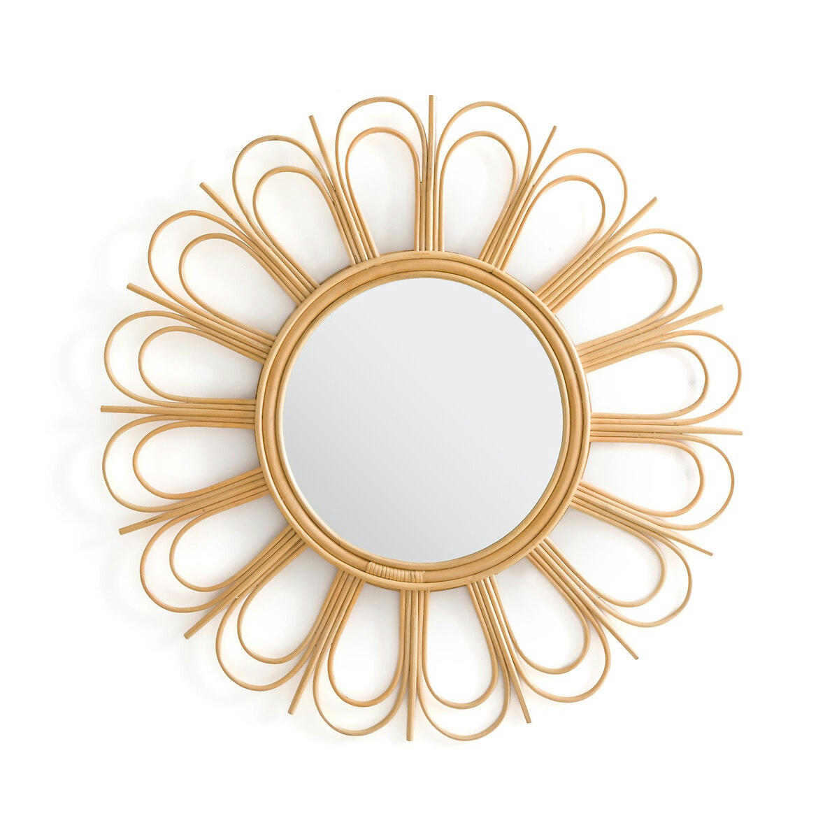 Miroir rotin forme marguerite Ø90 cm, Nogu