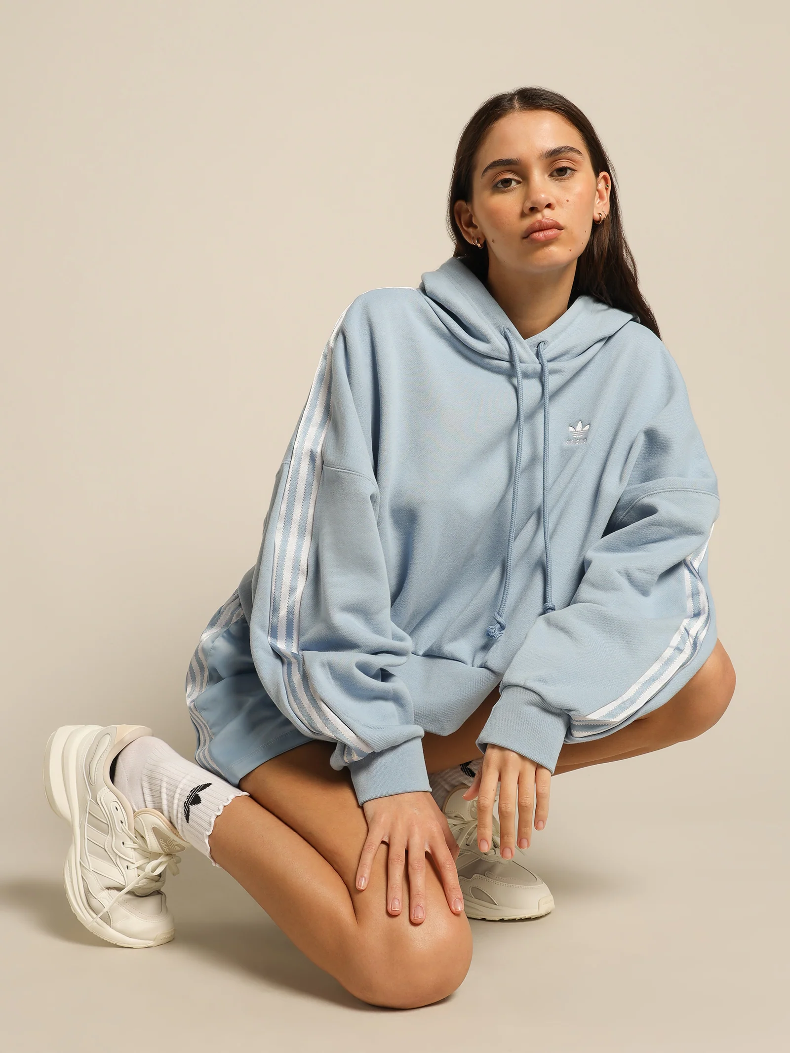 Satin Tape Cropped Hoodie