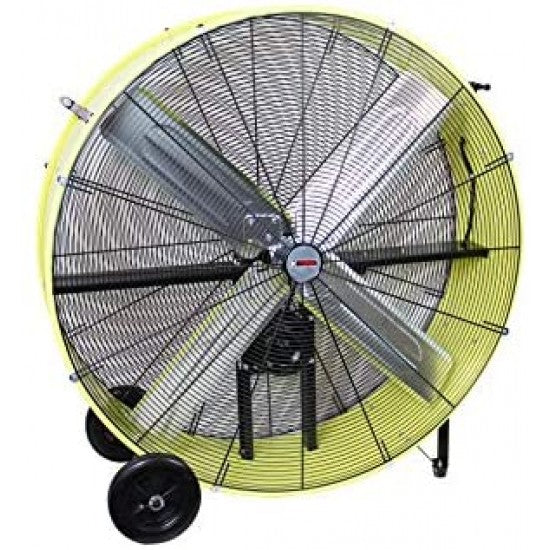 International 42Belt Drive Drum Fan; Industrial, Garage, Shop, High Speed 2-Speed, Durable, Cut-Off Protection, Easy Mobility Rubber Wheels