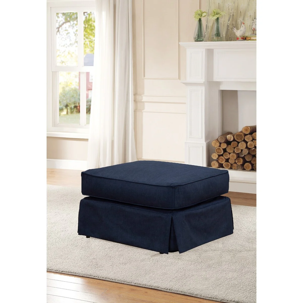 Americana Upholstered Pillow Top Ottoman