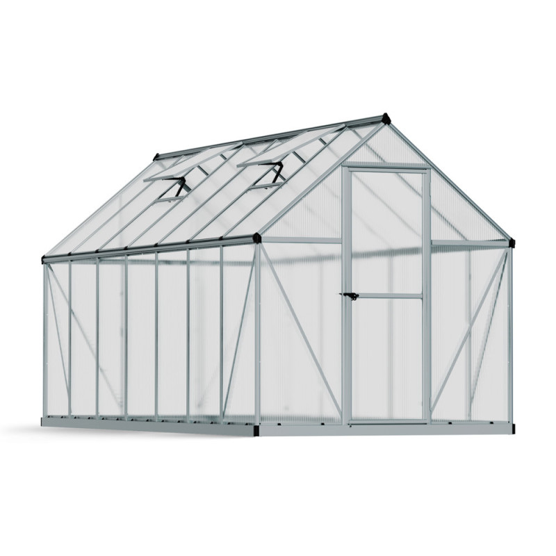 Serre en polycarbonate Mythos argentée 7,6 m² CANOPIA