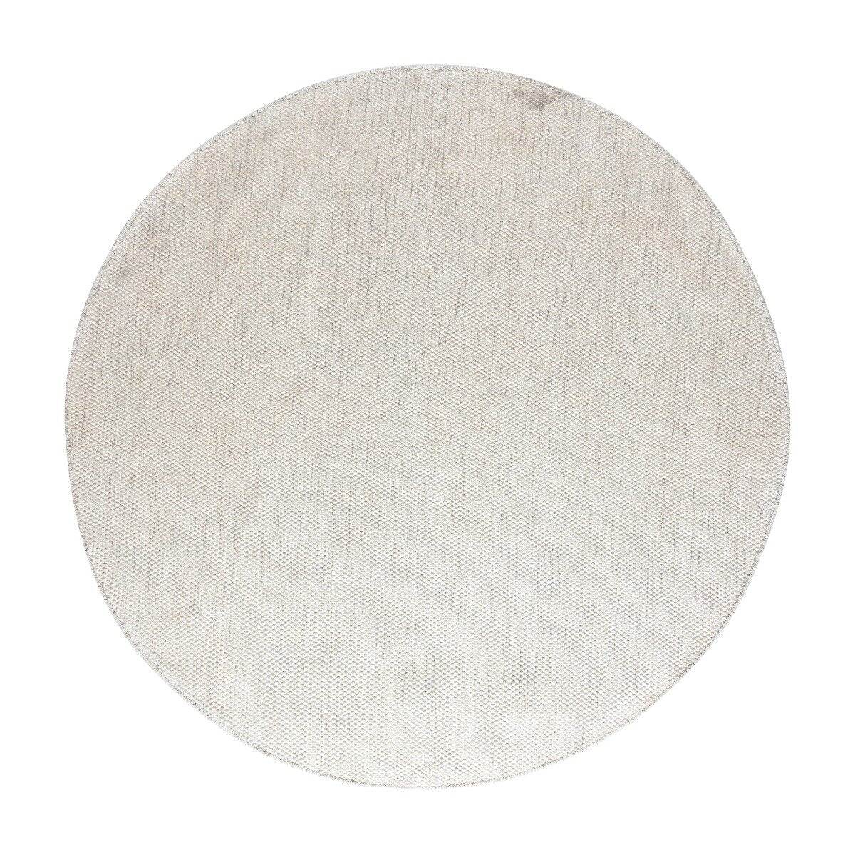 Interieur05 Vloerkleed Gerecycled Materiaal Rond Ciro Beige/wit op=op