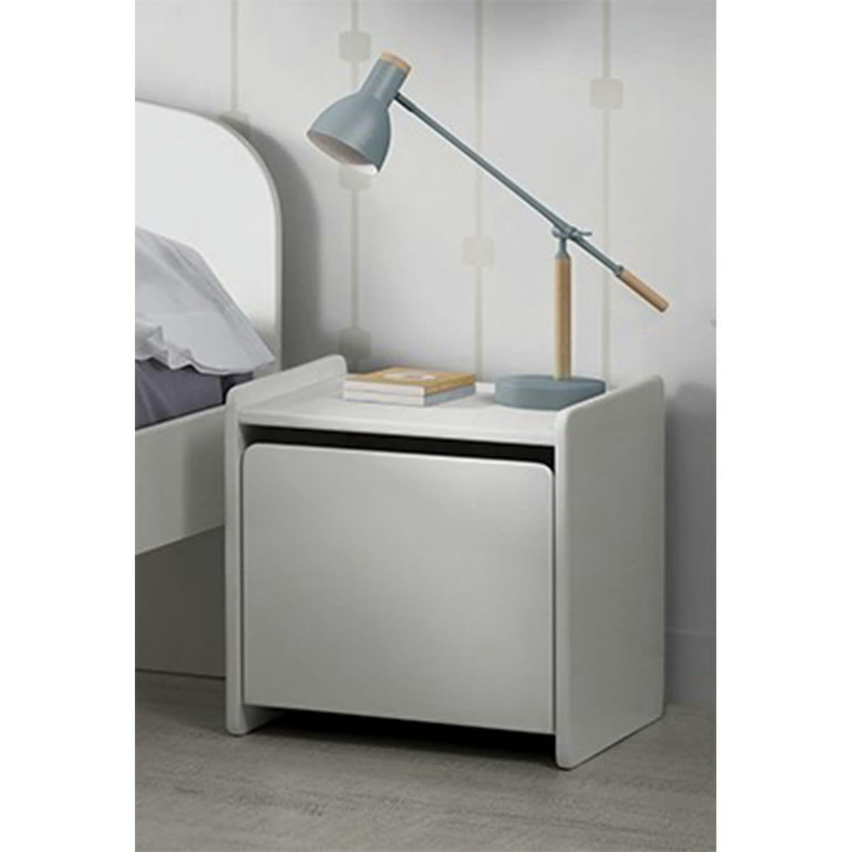 KIDDY - Table de chevet 1 porte blanc