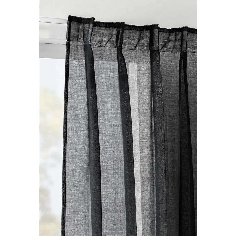Gordijn Britt - zwart - 280x140 cm (1 stuk)