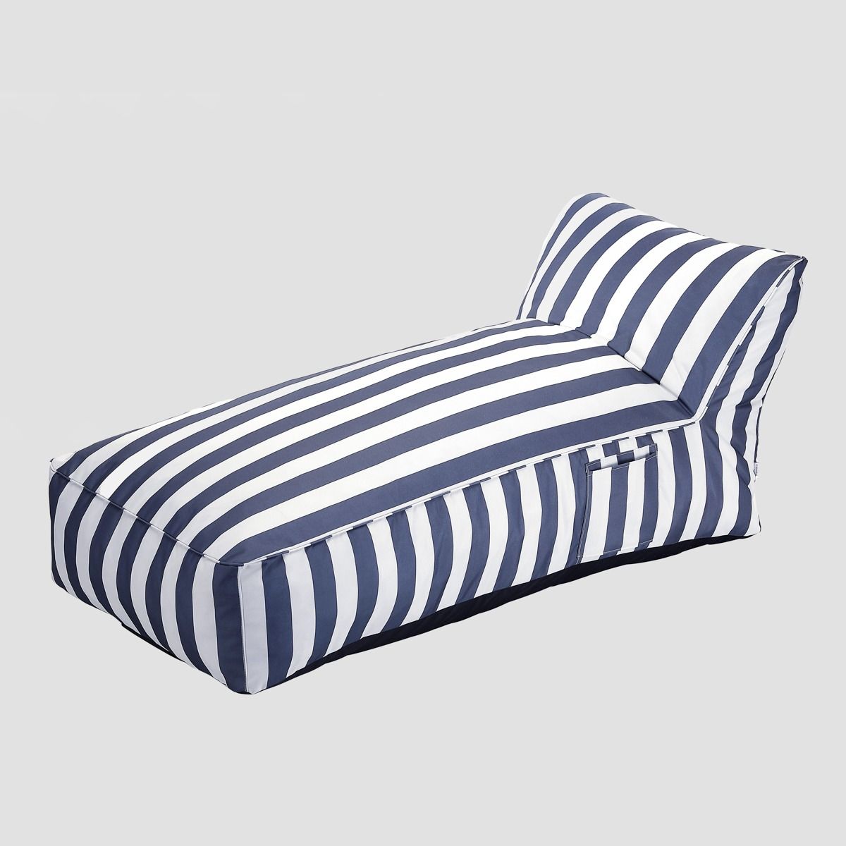 Leżanka MARIS w biało-niebieskie paski 70x150x65 cm