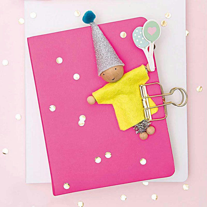 CLIP - Pinces double-clip doré 19mm - Lot de 6