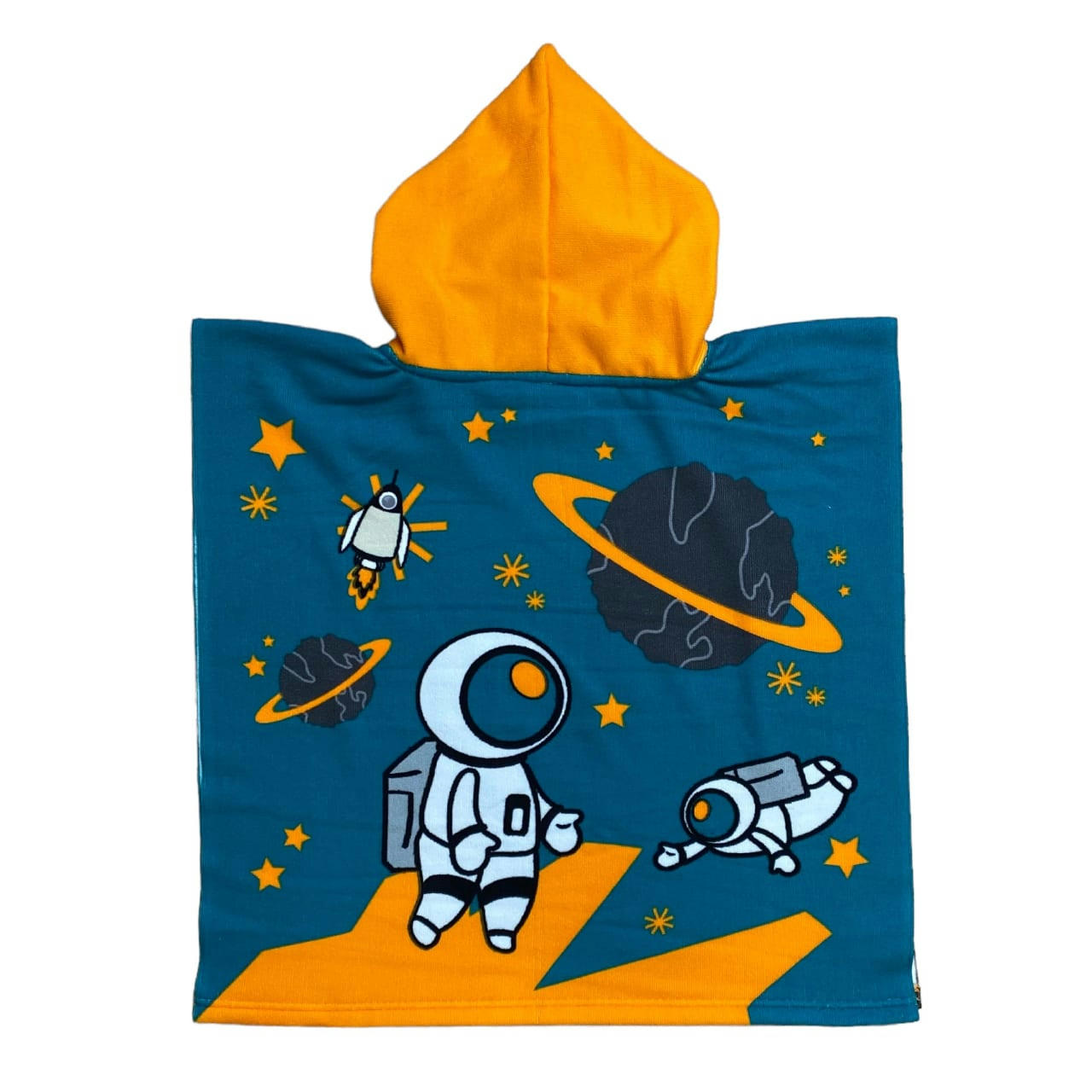 PONCHOS  PLAGE ENFANTS - Poncho microfibre enfant Galactic 60x120 bleu canard