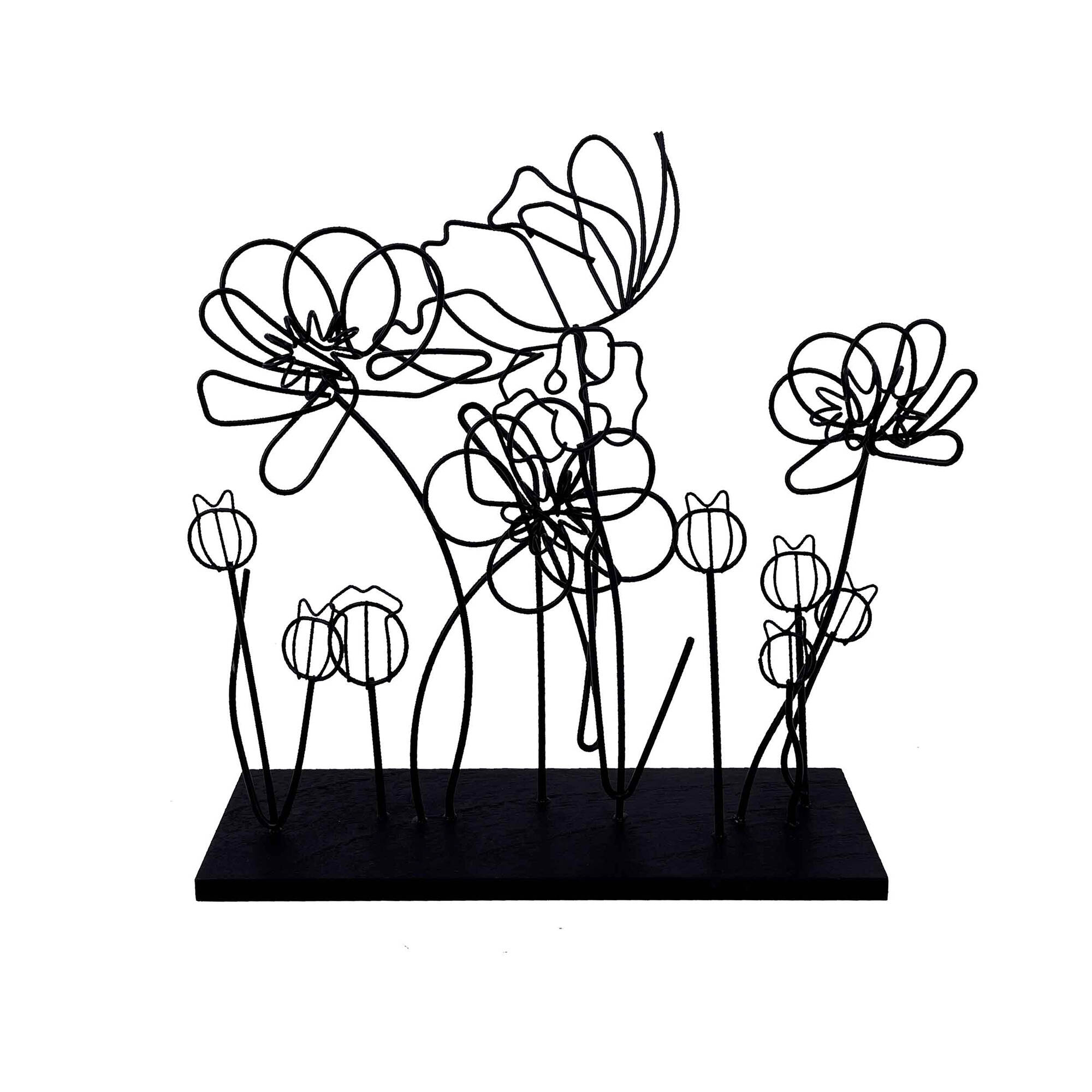 Déco fleurs métal filaire GM