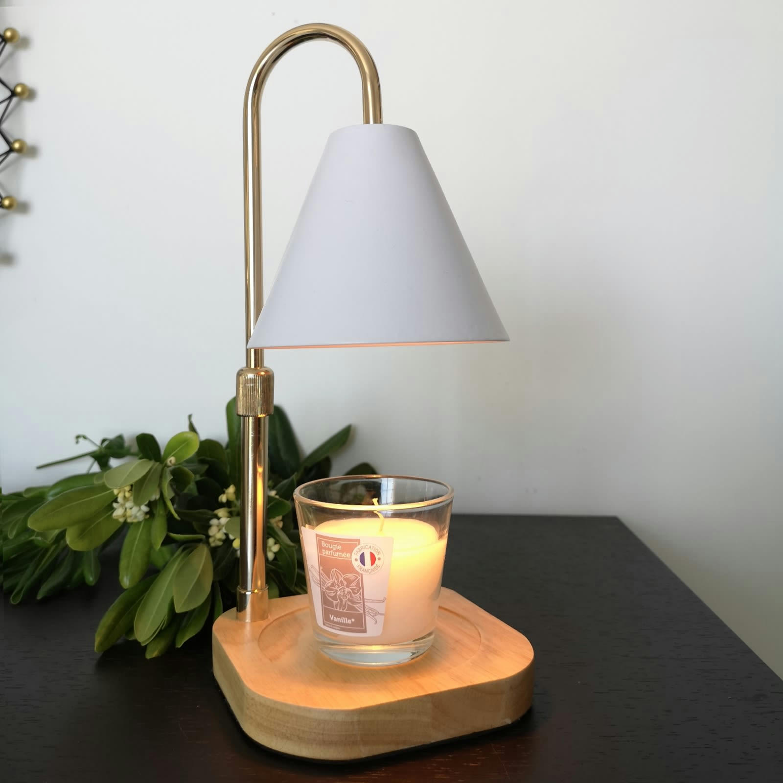 CANDELIA - Diffuseur par Chaleur Douce en bois et métal - H25 cm