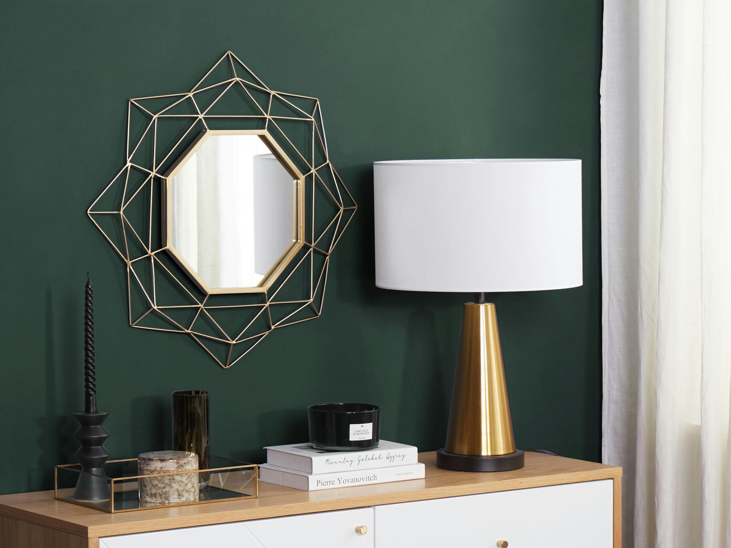 HILLION - Miroir en métal doré 60x60