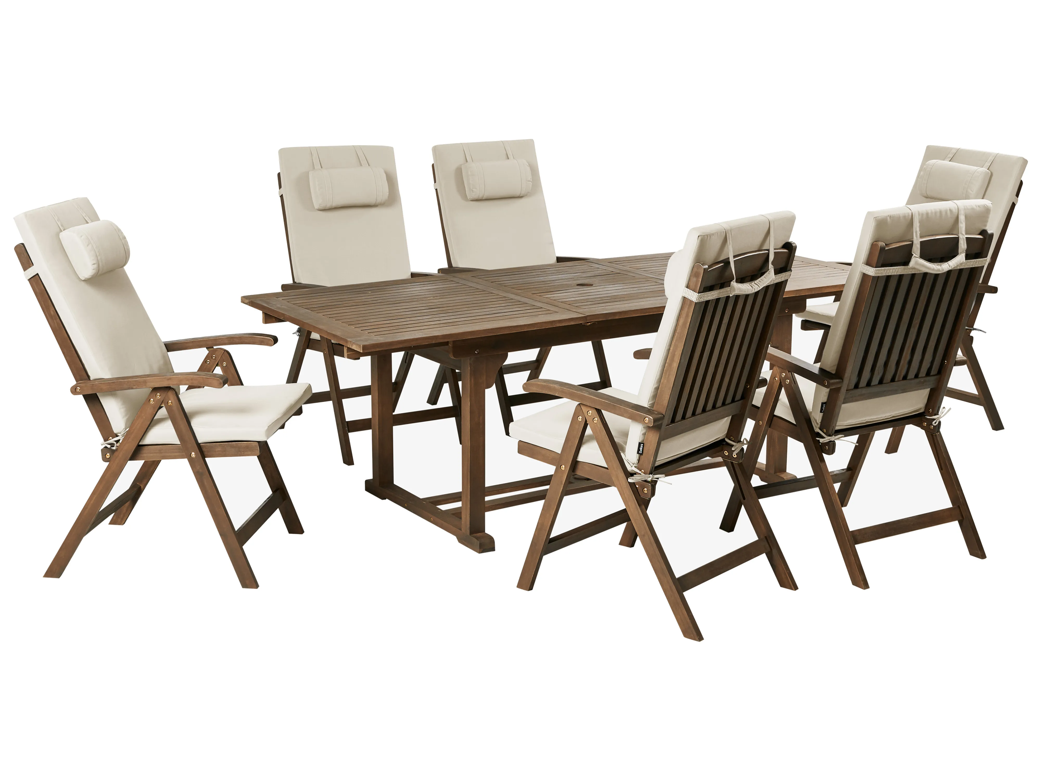 Garden Dining Set 6 Seater AMANTEA PREMIUM Acacia Wood Taupe