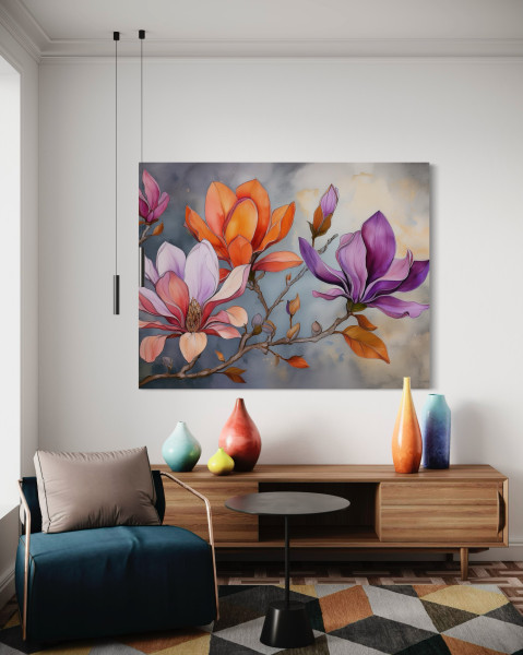 Feeby Obraz na płótnie, Natura Akwarela Kwiat 60x40