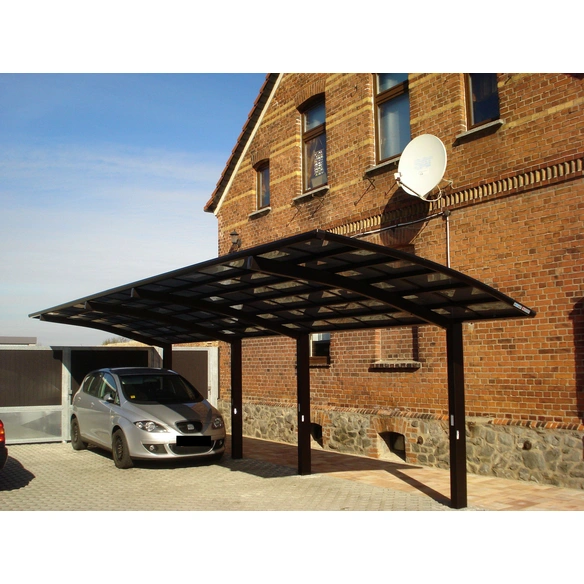 Doppelcarport »Portoforte«, Typ 80, Außenmaß BxT: 270,4 x 982,6 cm, braun