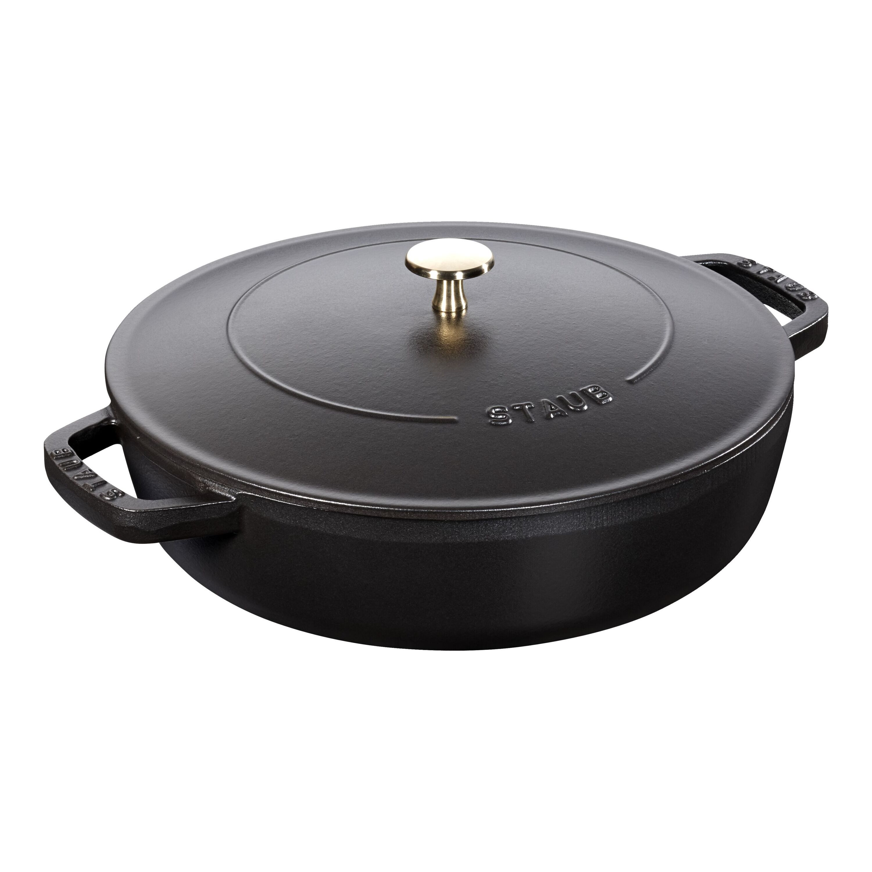 24 cm round Cast iron Saute pan Chistera black