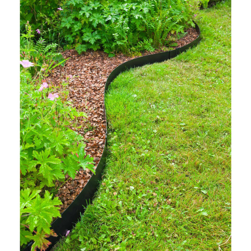 Bordure de jardin noire 91,4 x 10,2 cm 3 pièces