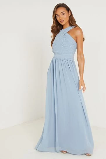 Quiz Blue Chiffon Maxi Dress