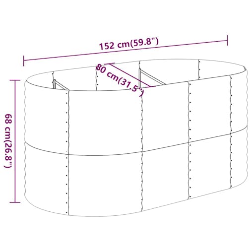 NNEVL Garden Planter Powder-coated Steel 152x80x68 cm Anthracite