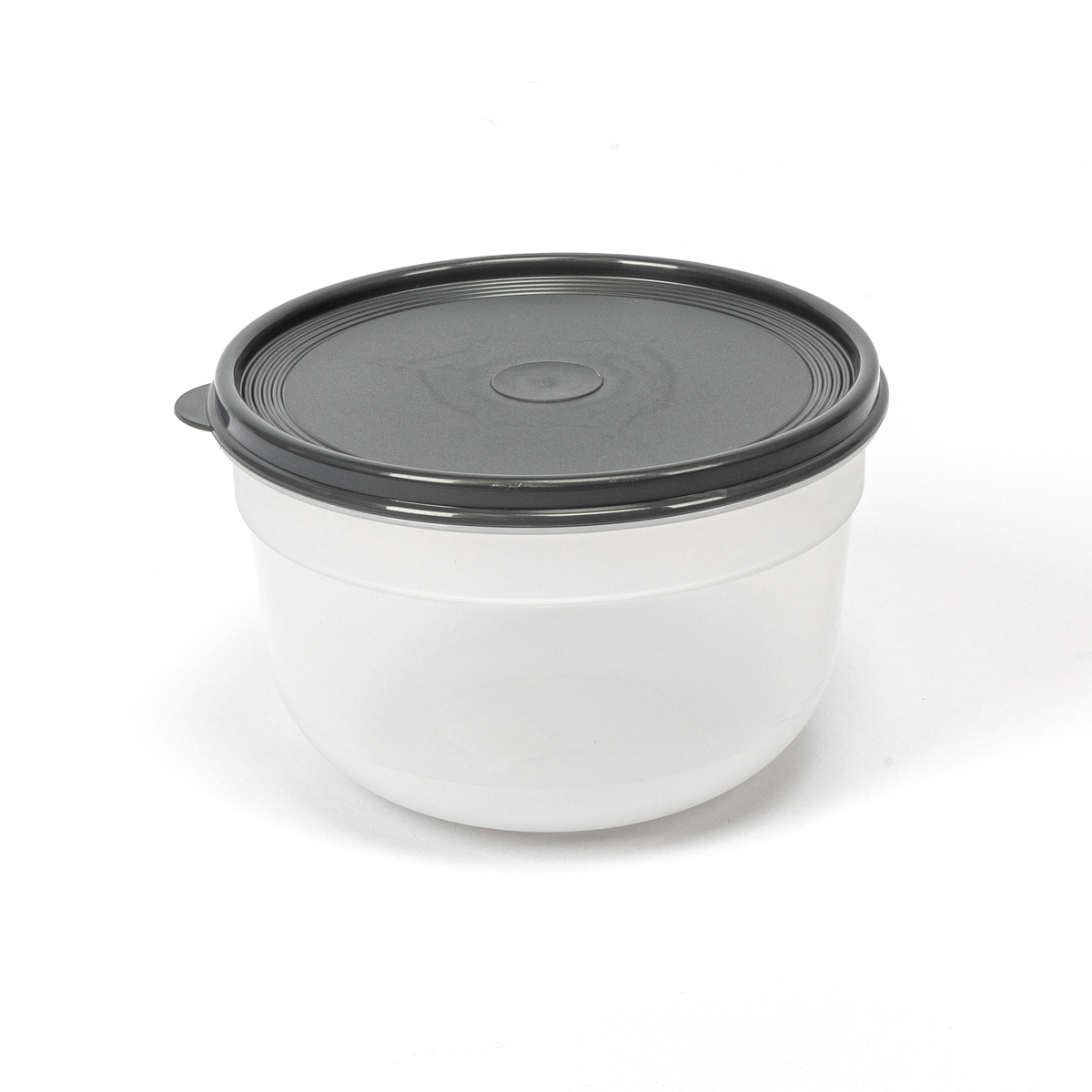 Caixa redonda com tampa cinza 2,4l