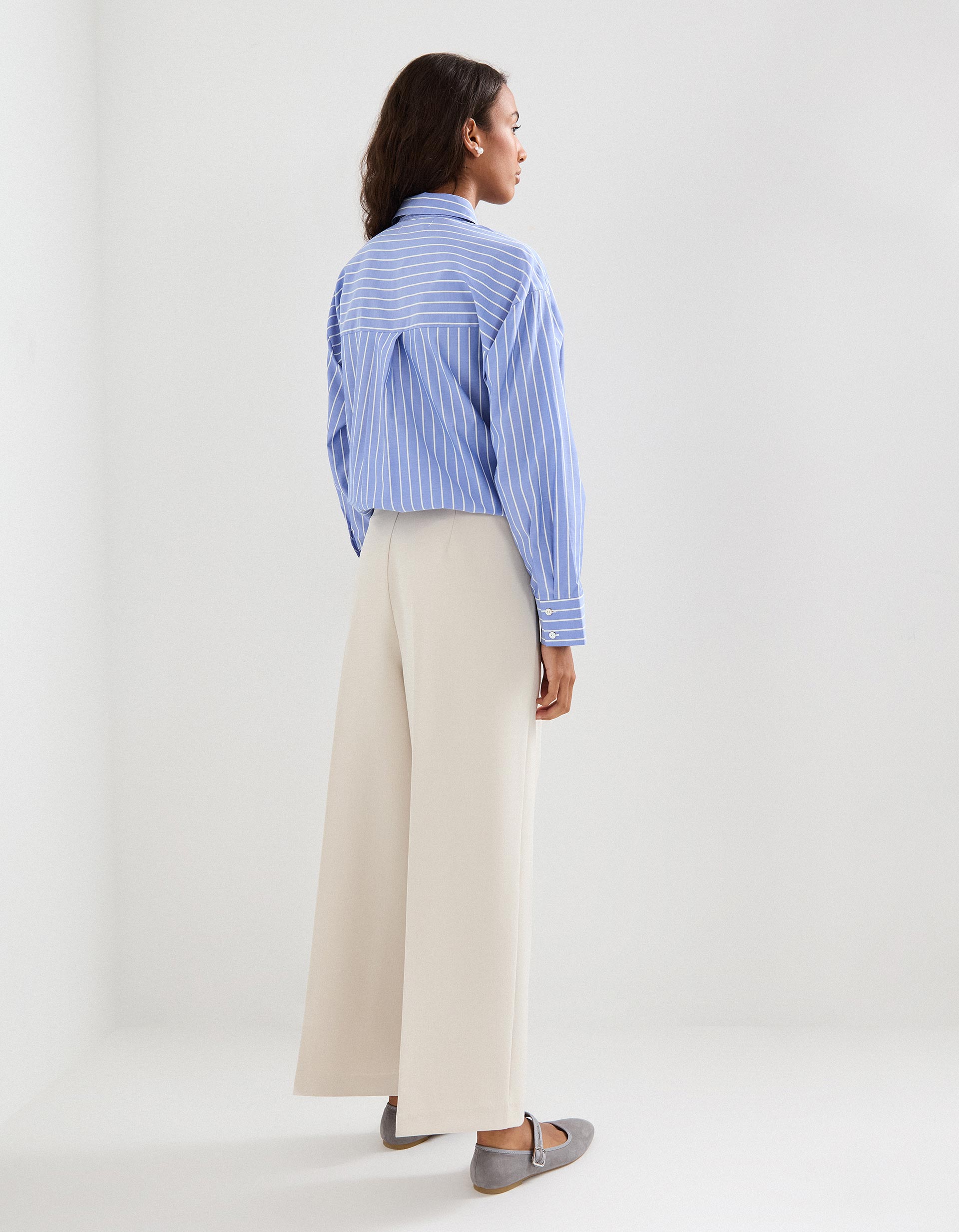 Calças Culotte, Mulher, Bege