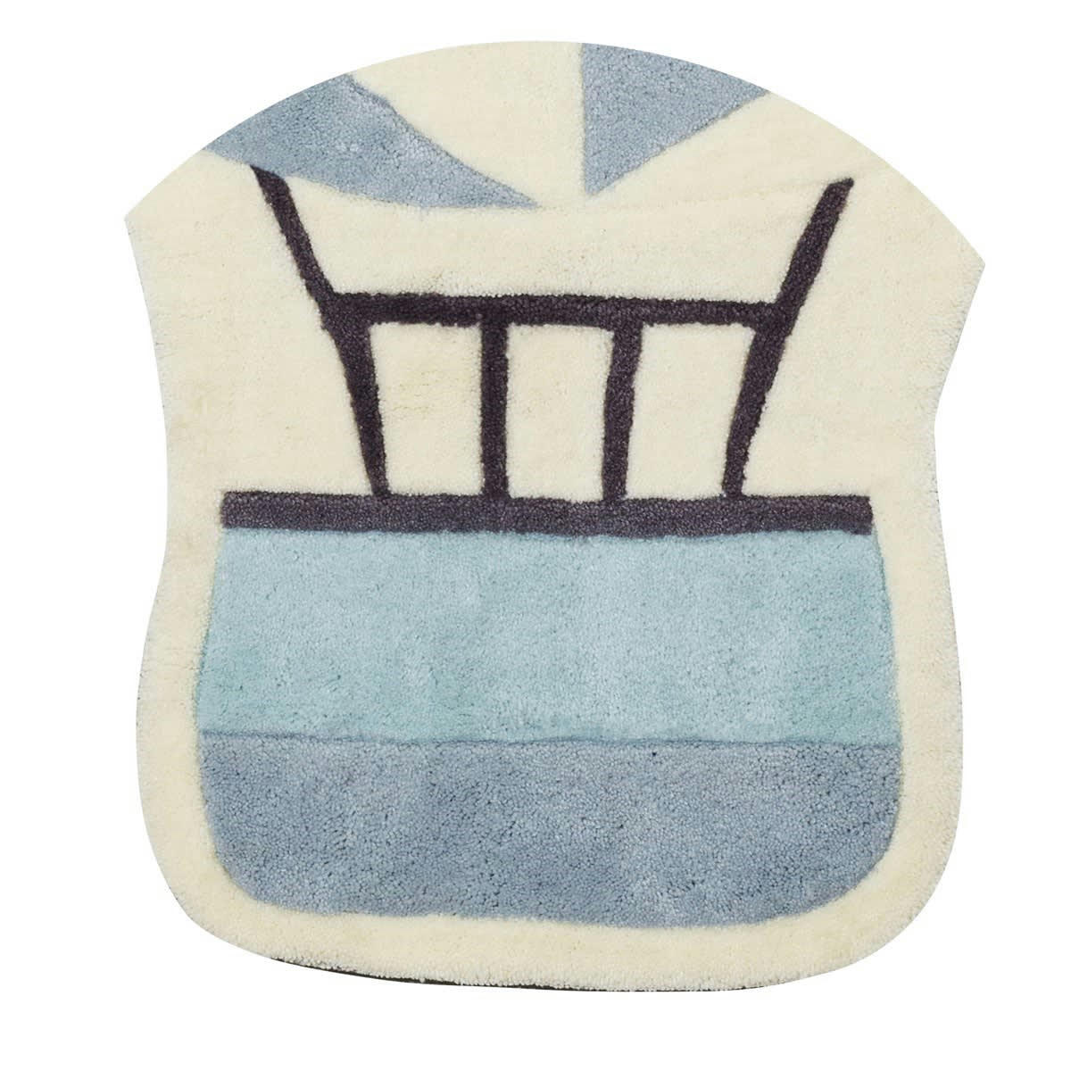 LAZARE - Tapis de chambre montgolfière en acrylique Bleu