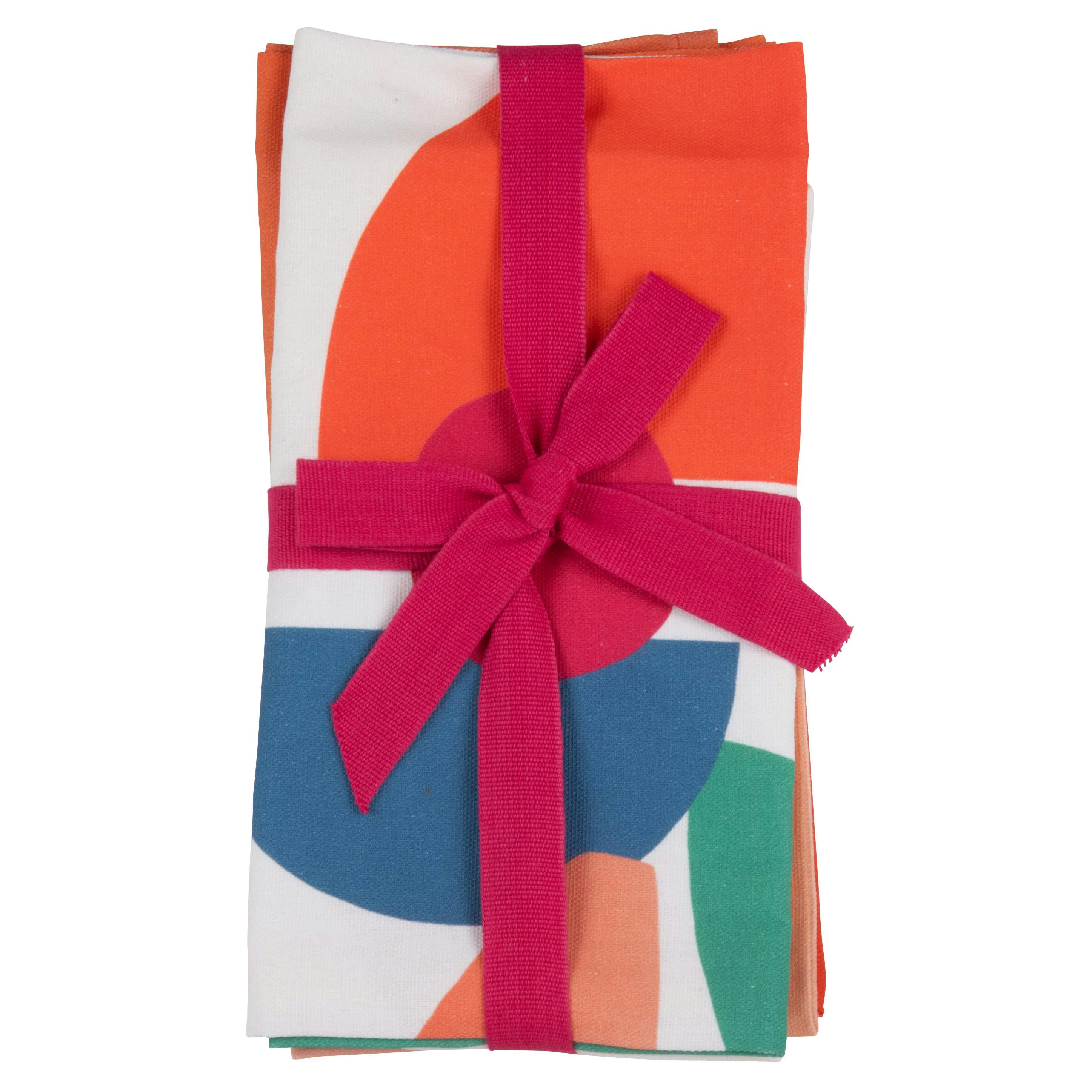 AMADORA - Torchons en coton biologique multicolore 70x50 (x2)