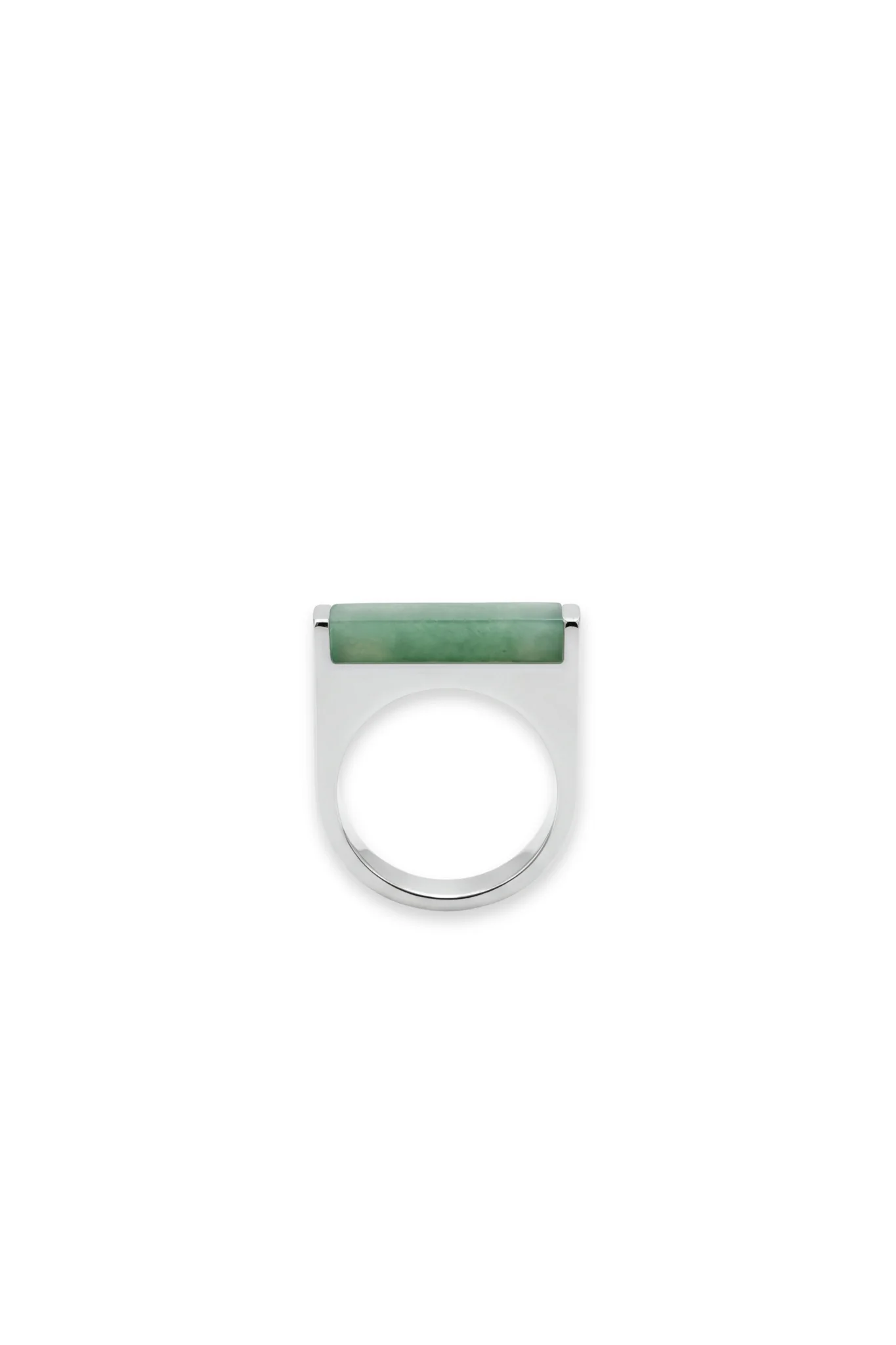 Year of the Horse — Green Jade Stone Saddle Ring