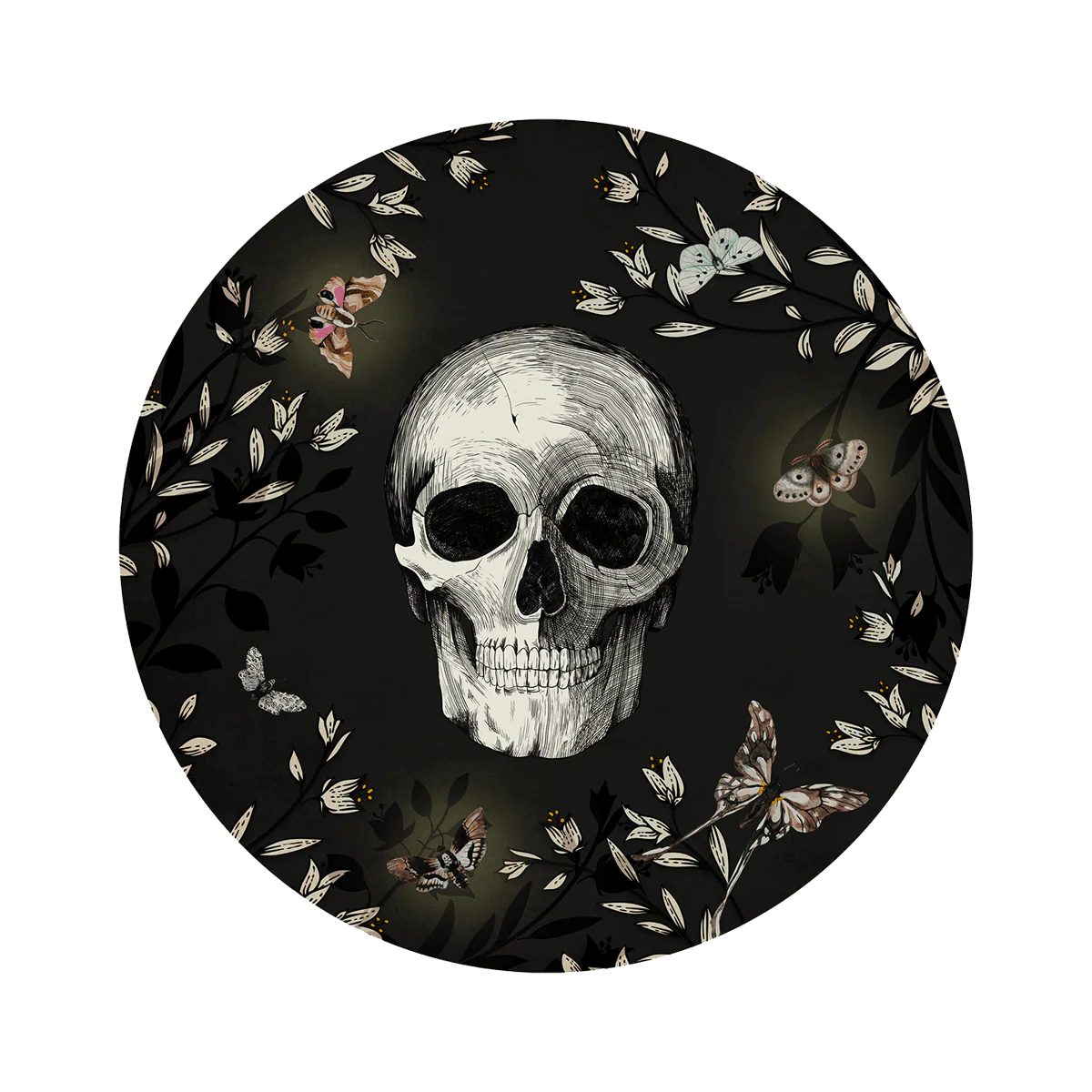 4MURS Tableau en verre SKULL FLOWER coloris noir
