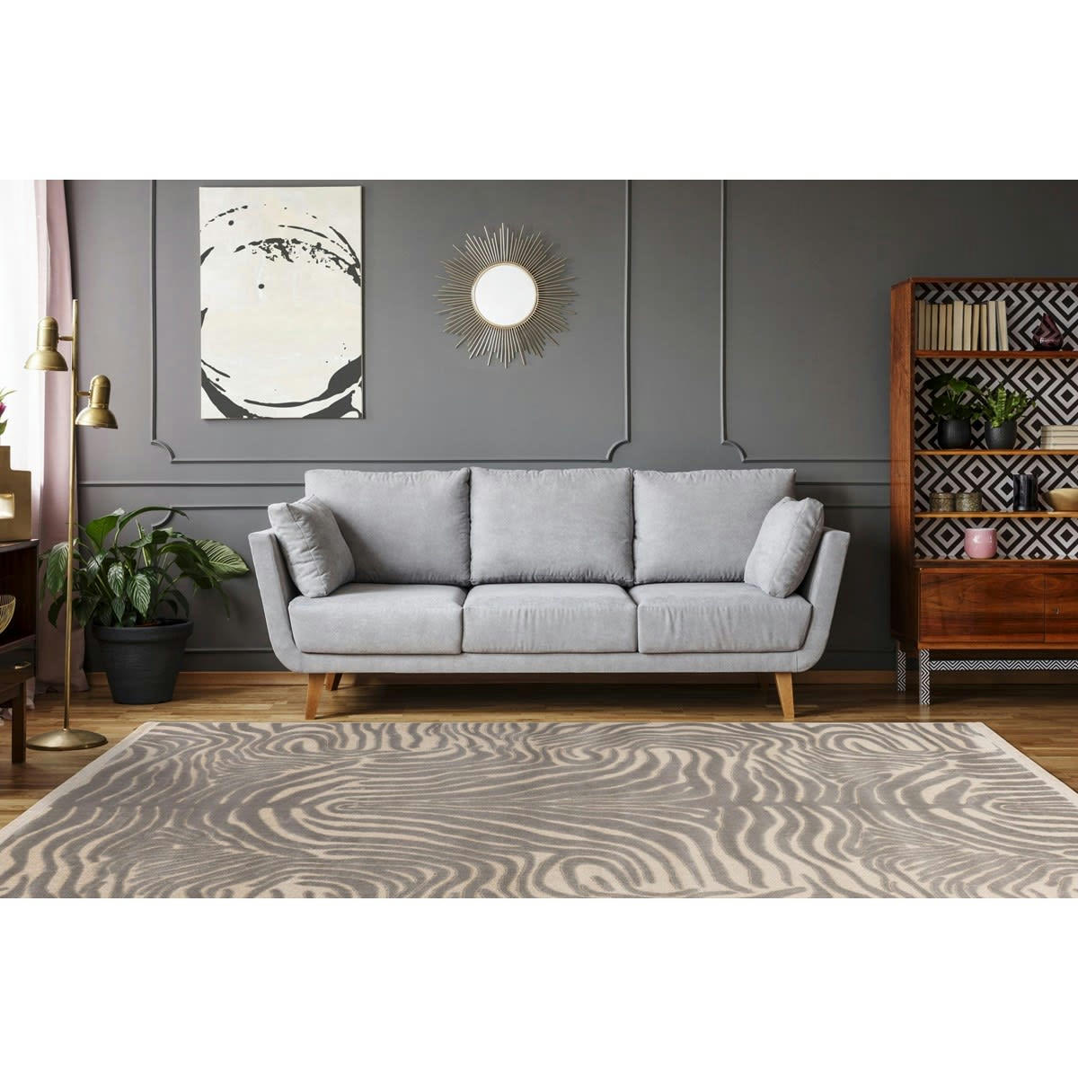 SAVANA - Tapis de salon en polypropylène marron 160x230 cm