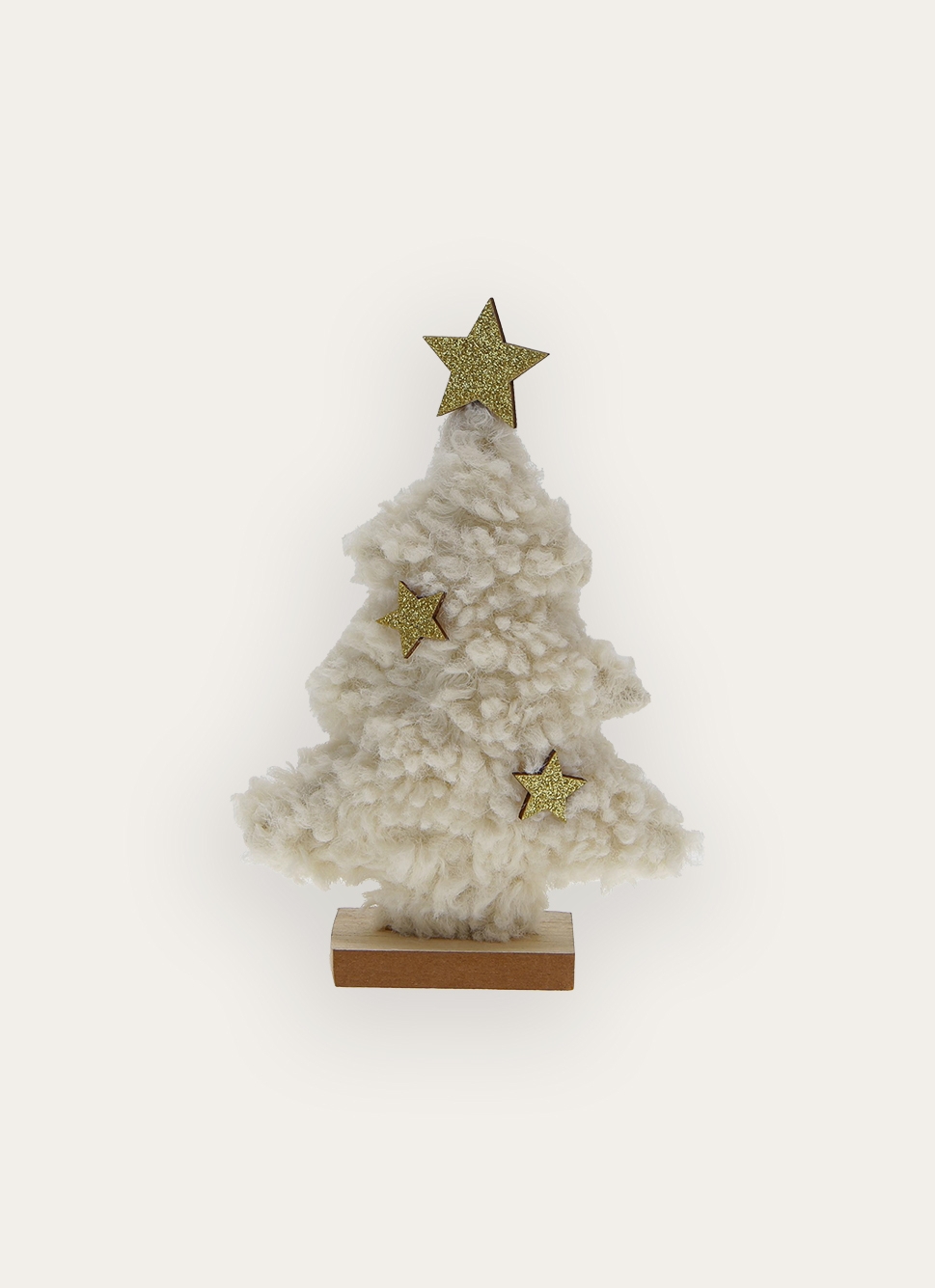 PETIT SAPIN DÉCORATIF EFFET FOURRUREECRU