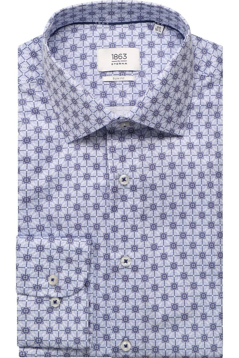 ETERNA 1863 Slim Fit Hemd blau, Bedruckt