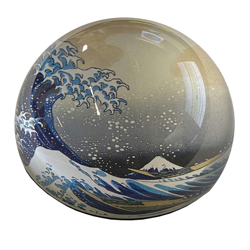 KANAGAWA - Presse papier en verre Hokusai D8cm