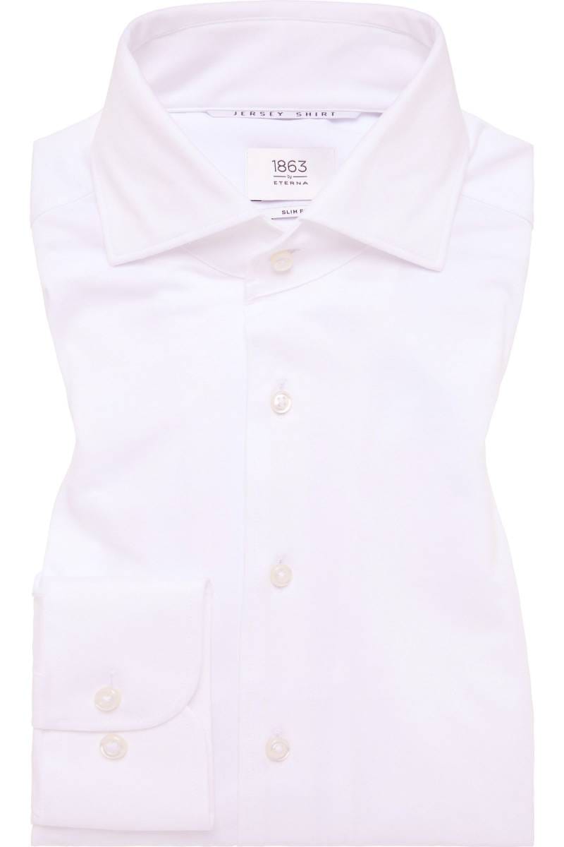 ETERNA 1863 Slim Fit Jerseyhemd weiss, Einfarbig