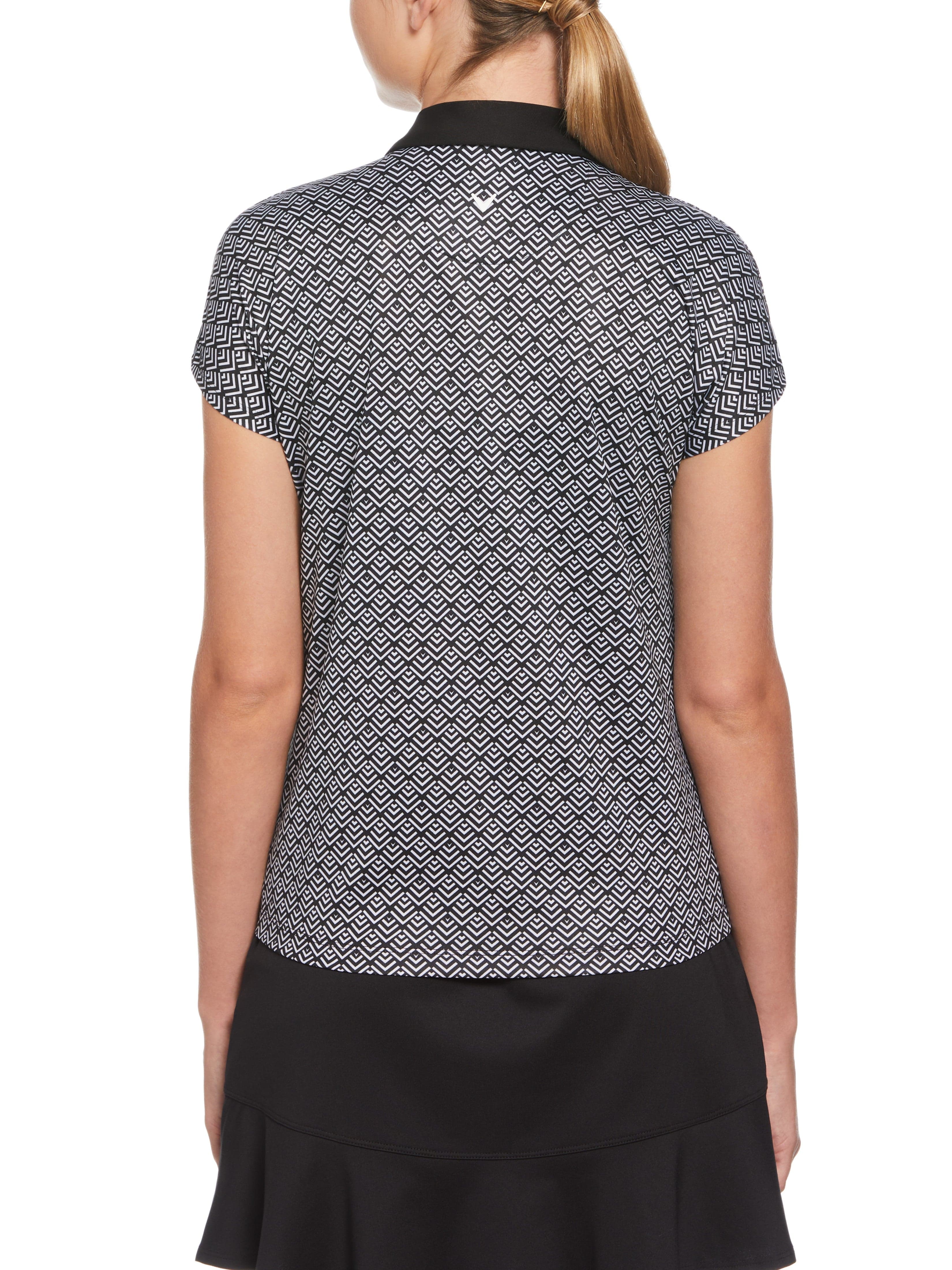 Womens Chev Geo Printed Polo Top