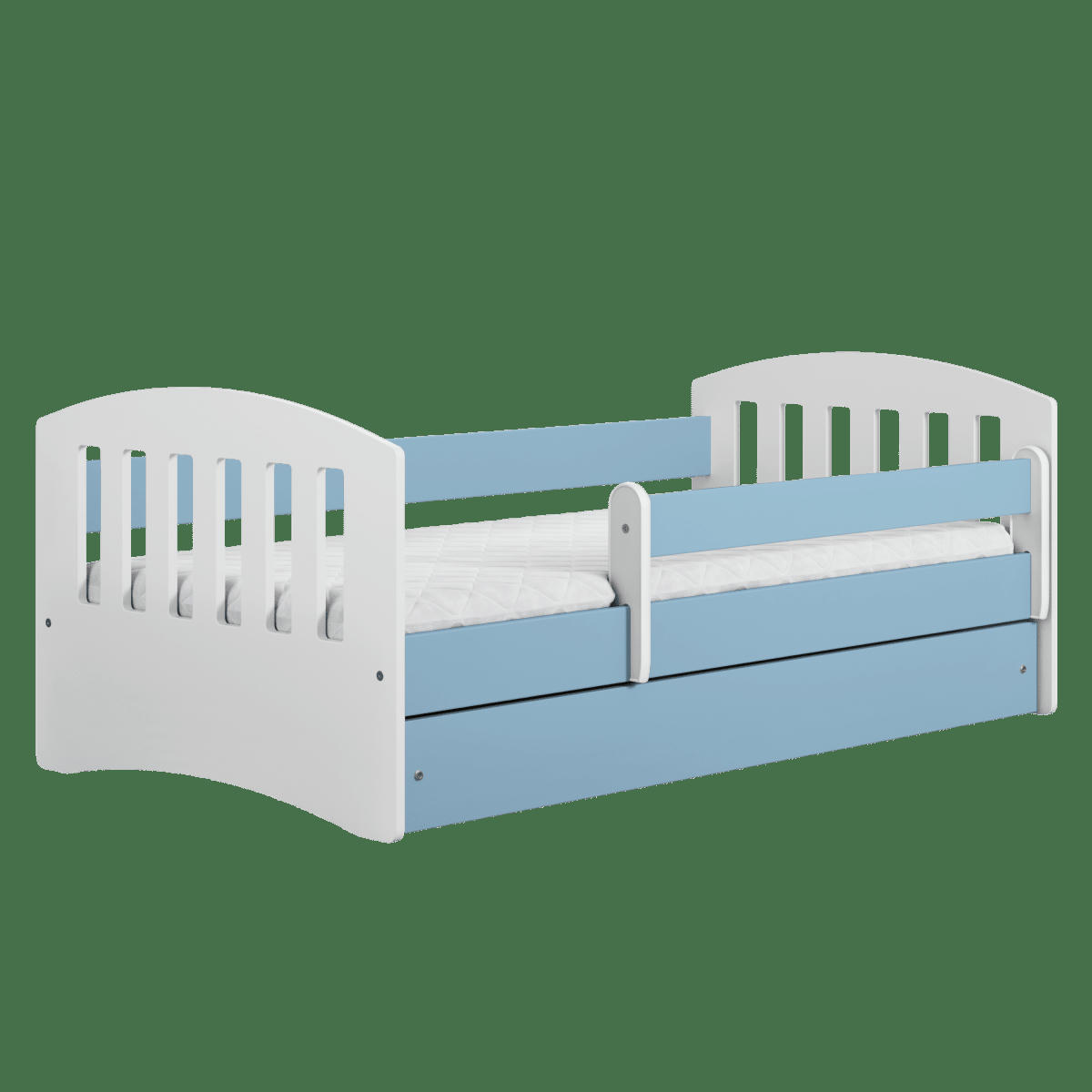 CLASSIC - Lit Enfant à barrière 140x80cm avec tiroir et matelas inclus