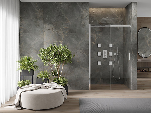 Mexen Omega porte de douche coulissante 130 cm, transparent, chrome - 825-130-000-01-00