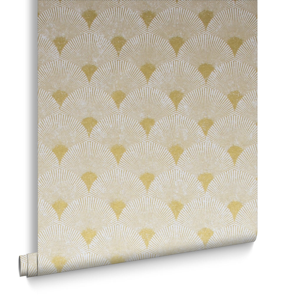 Graham & Brown Vliesbehang - Fan Gold Pearl - 10mx53cm