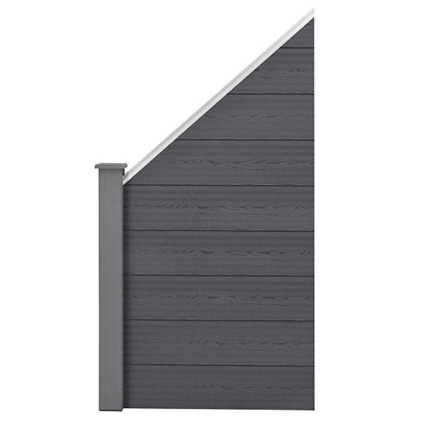 Clôture Inclinée Bois Composite WPC Segovia Gris 180 x 96 cm neu.holz