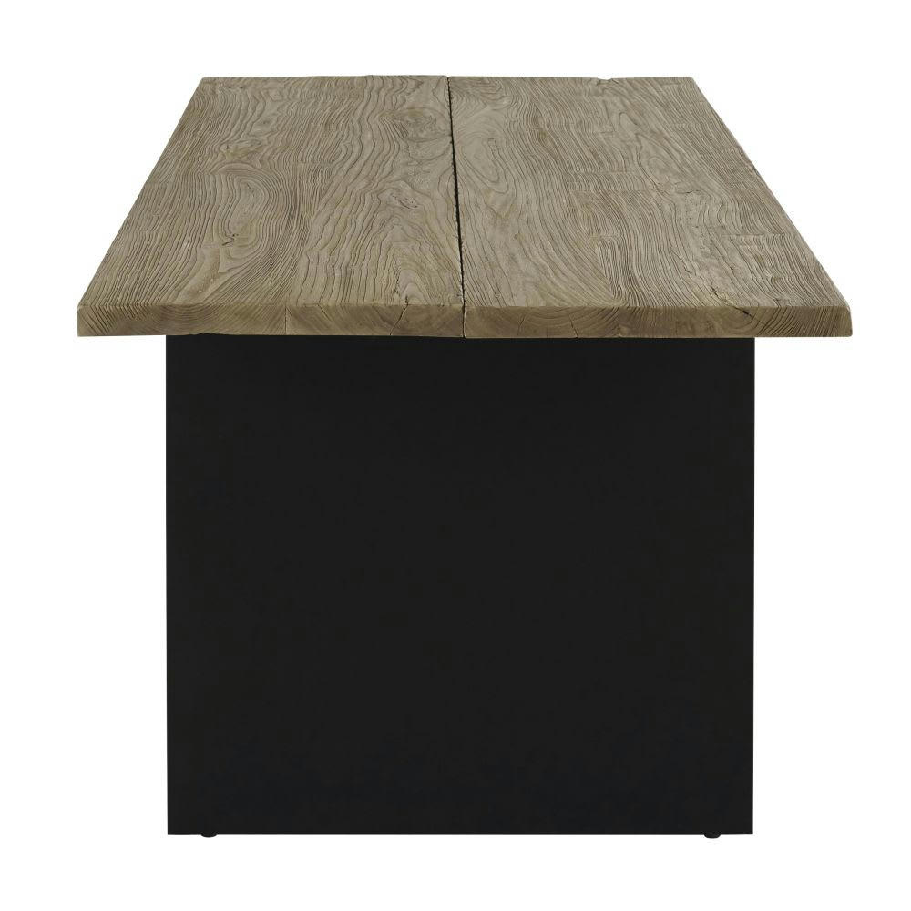 Nwaji - Table à manger en orme recyclé et métal 8/10 personnes L200